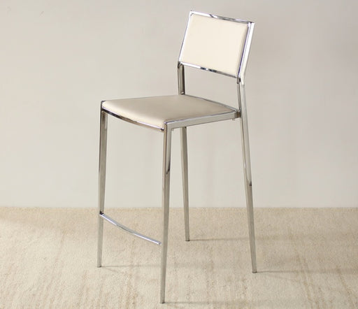 CST22 Polished Chrome Counter Chair in White