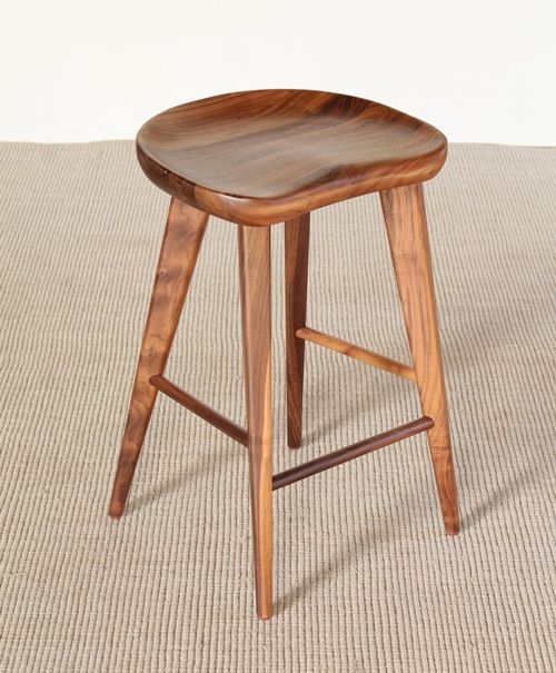 CST53 - Walnut Counter Stool with Tapered Legs