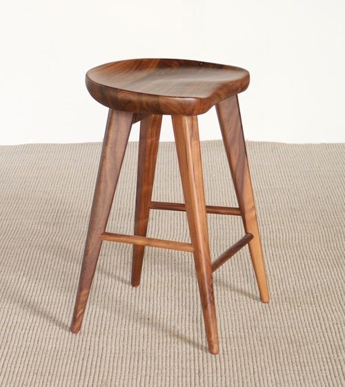 CST53 - Walnut Counter Stool with Tapered Legs