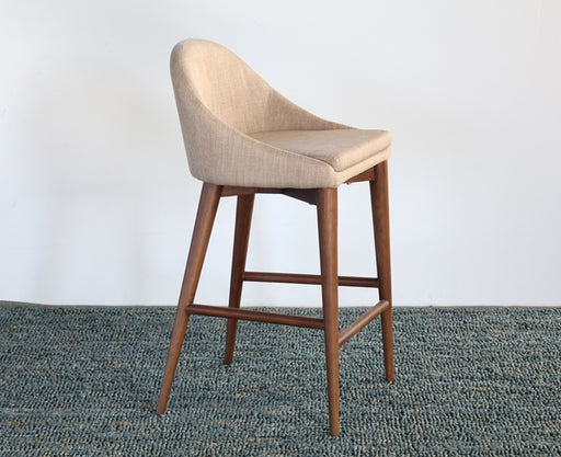 CST58 Walnut Counter Stool with Tan Upholstery 