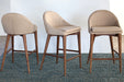 CST58 Walnut Counter Stool with Tan Upholstery 