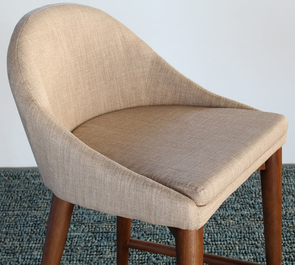 CST58 Walnut Counter Stool with Tan Upholstery 