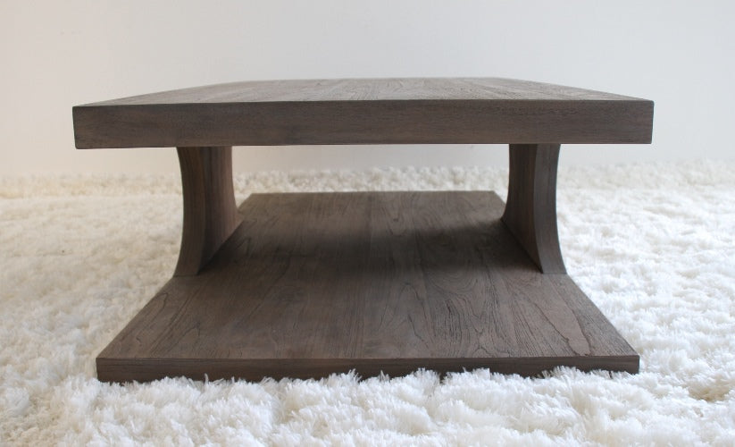 CT202 Teak Coffee Table in Driftwood Finish, side view
