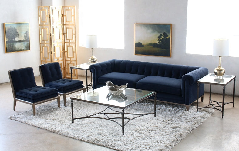 SF161 Griffon Tufted Sofa in Plush Navy