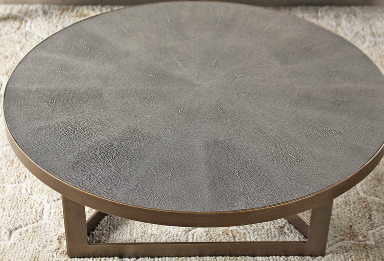 CT241 Brass Coffee Table with Shagreen Top