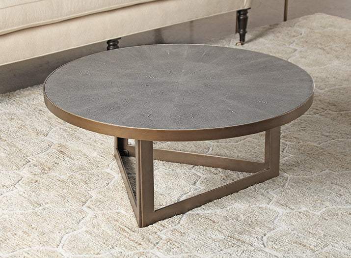 CT241 Brass Coffee Table with Shagreen Top
