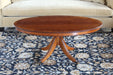 Yew Wood Oval Coffee Table, Circa 1960 
