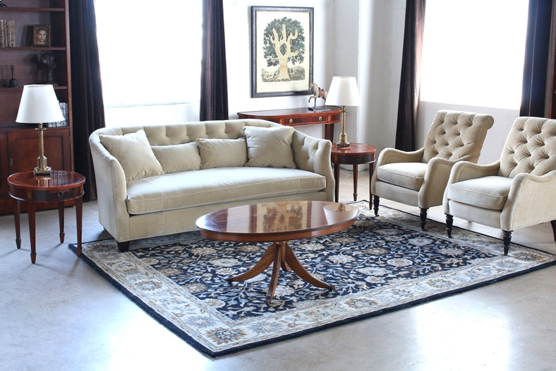 Yew Wood Oval Coffee Table, Circa 1960 