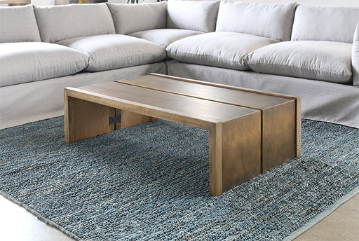 CT259 Weaver Coffee Table in Antique Brass