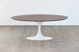 CT285 Saarinen Style Coffee Table with Walnut Top and White Base
