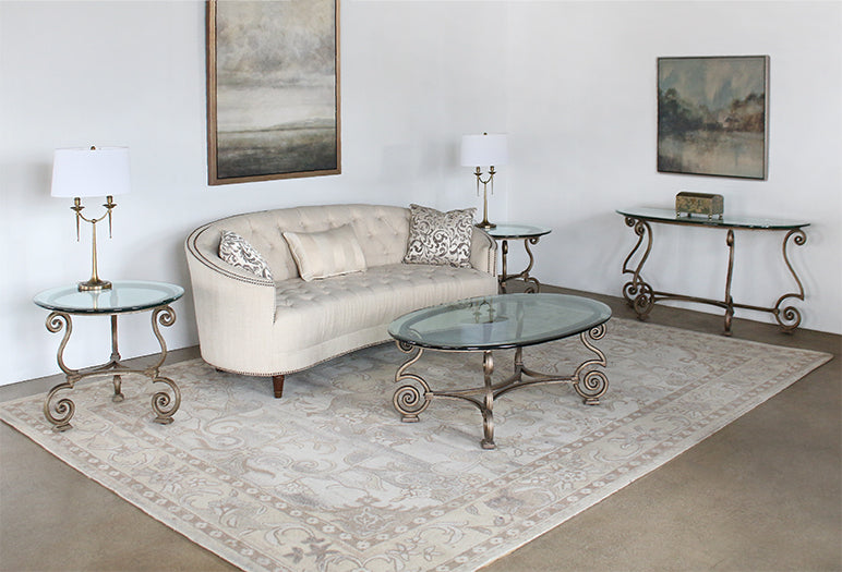 CS199 Solano Console Table with Glass Top