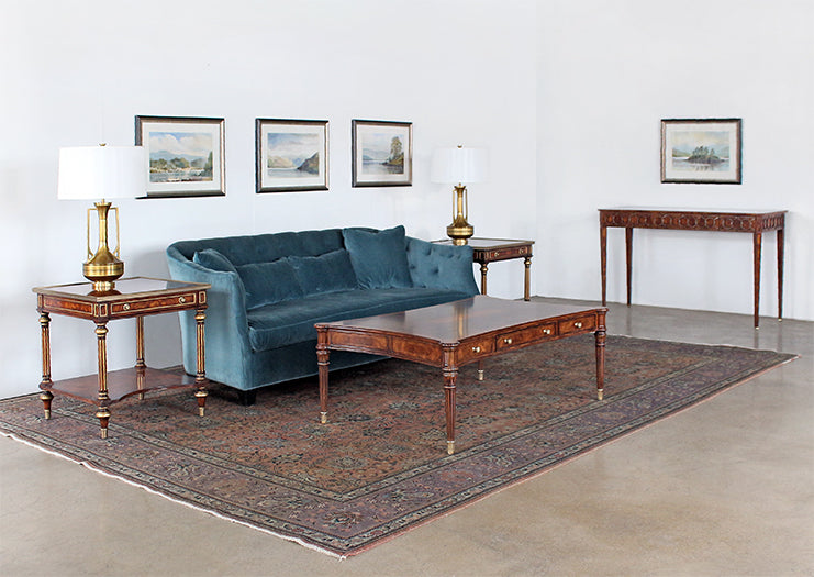CS201 Mahogany Console Table with Circle Patterned Freize 