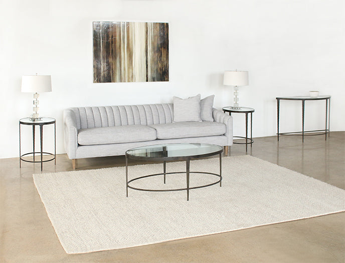 Roundabout Console Table in Antique Pewter 