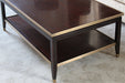 CT312 - Dark Wood Coffee Table with Gold Accents