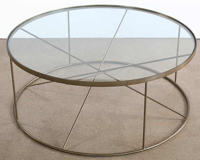 CT319 -Round Geometrical Brass Coffee Table