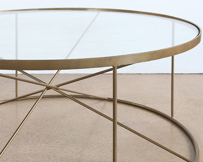 CT319 -Round Geometrical Brass Coffee Table