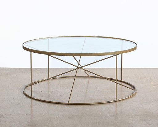 CT319 -Round Geometrical Brass Coffee Table