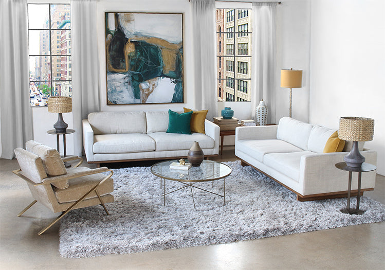 9' x 12' Light Gray Shag Rug