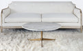 CT320 - Round Marble Coffee Table W/Brass Tripod Base