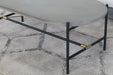 CT321 - Iron Coffee Table With Brass Accents & Concrete Top