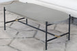 CT321 - Iron Coffee Table With Brass Accents & Concrete Top