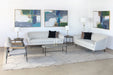 SF236 - Ivory Curved Channeled Back Sofa