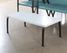 CT323 - White Coffee Table With Bronze Legs