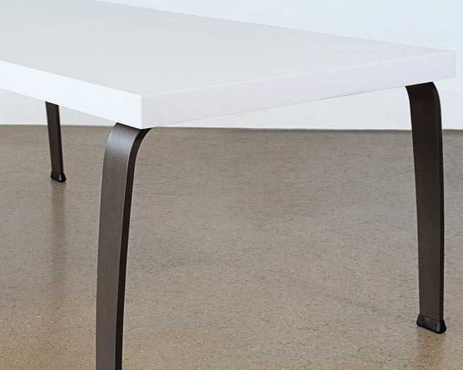 CT323 - White Coffee Table With Bronze Legs