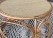 CT325 - South Seas Rattan Coffee Table W/Brass Accents 