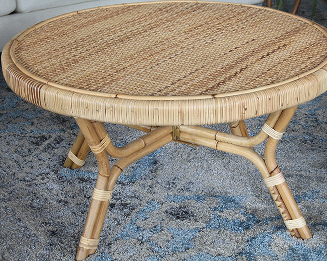 CT326 - Round Coffee Table In Natural Rattan