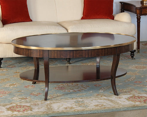 CT327 - Regency Cocktail Table With Brass Accent