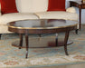 CT327 - Regency Cocktail Table With Brass Accent
