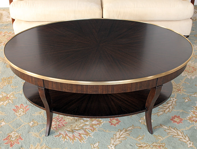 CT327 - Regency Cocktail Table With Brass Accent