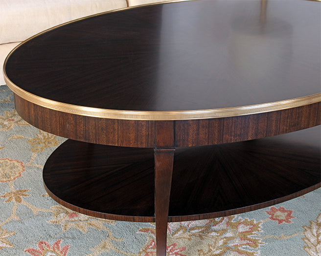 CT327 - Regency Cocktail Table With Brass Accent