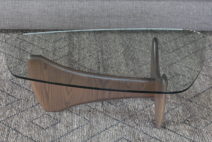 Mid Century Style Coffee Table With Glass Top