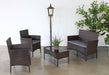 CT337 - Dark Wicker Coffee Table With Glass Top