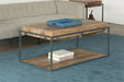 CT339 - Acacia Wood Coffee Table With Iron Leg Frame