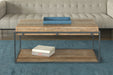 CT339 - Acacia Wood Coffee Table With Iron Leg Frame