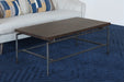 CT341 - Brown Mango Top Coffee Table With Iron Legs 