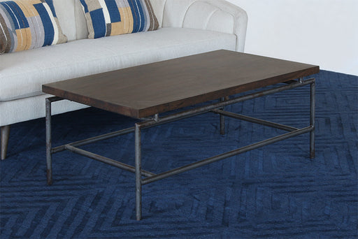 CT341 - Brown Mango Top Coffee Table With Iron Legs 