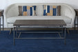 CT341 - Brown Mango Top Coffee Table With Iron Legs 