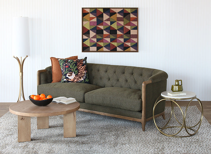 Round Parawood Tri-Pedestal Coffee Table