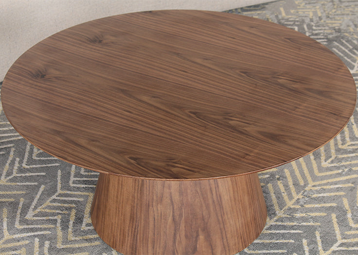 Walnut Veneer Pedestal Coffee Table