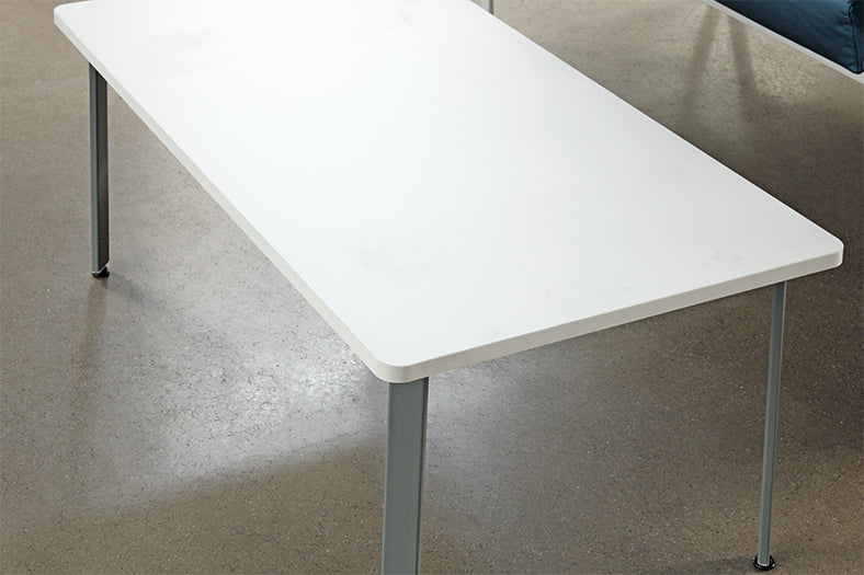 White Laminate & Grey Base Waiting Room Coffee Table
