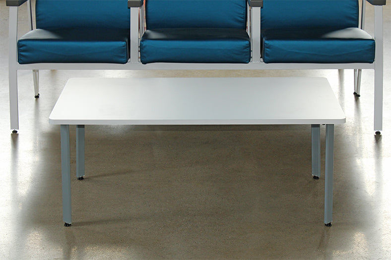 White Laminate & Grey Base Waiting Room Coffee Table
