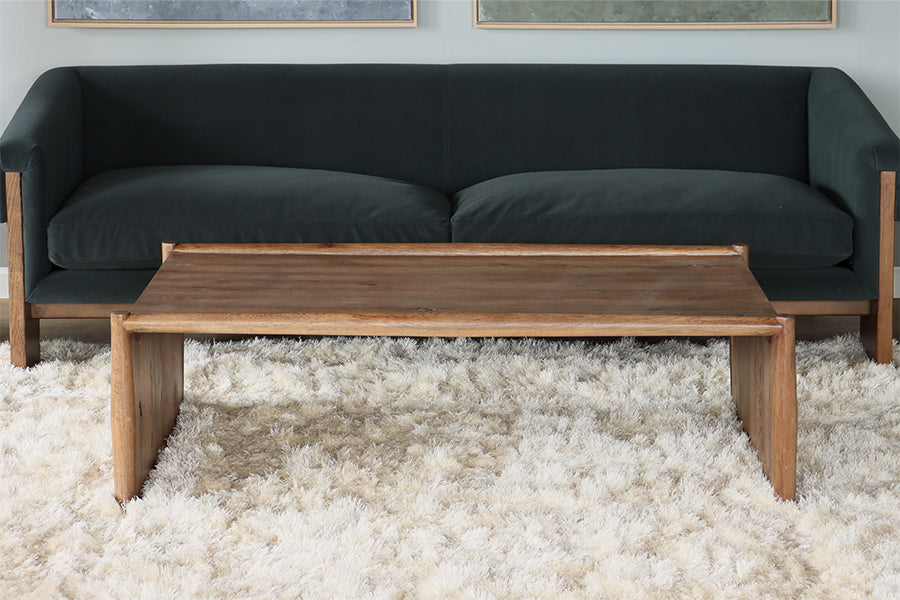 Weathered Oak Modern Waterfall Coffee Table
