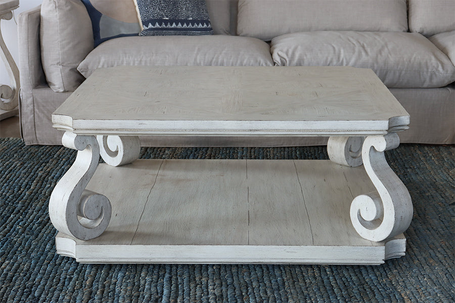 Scrolled Leg French Provincial Style Coffee Table