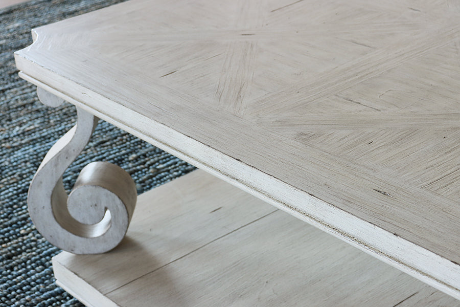 Scrolled Leg French Provincial Style Coffee Table
