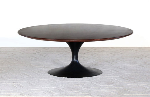 CT82 Restored Saarinen Coffee Table Black With Wood Top 