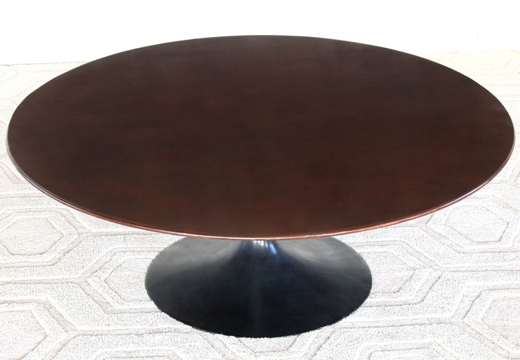 CT82 Restored Saarinen Coffee Table Black With Wood Top 